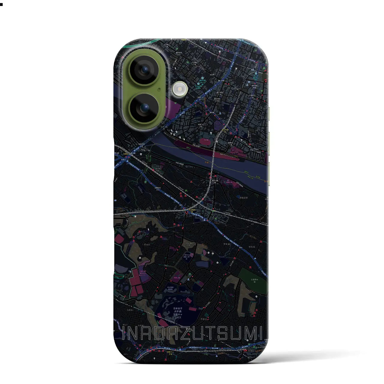 【稲田堤（神奈川県）】地図柄iPhoneケース（バックカバータイプ）