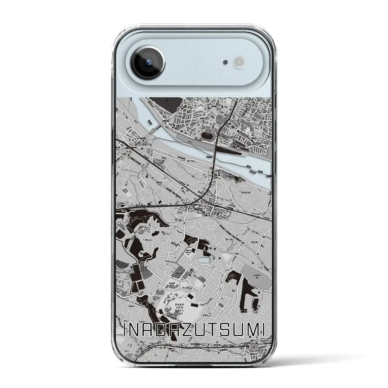 【稲田堤（神奈川県）】地図柄iPhoneケース（クリアタイプ）