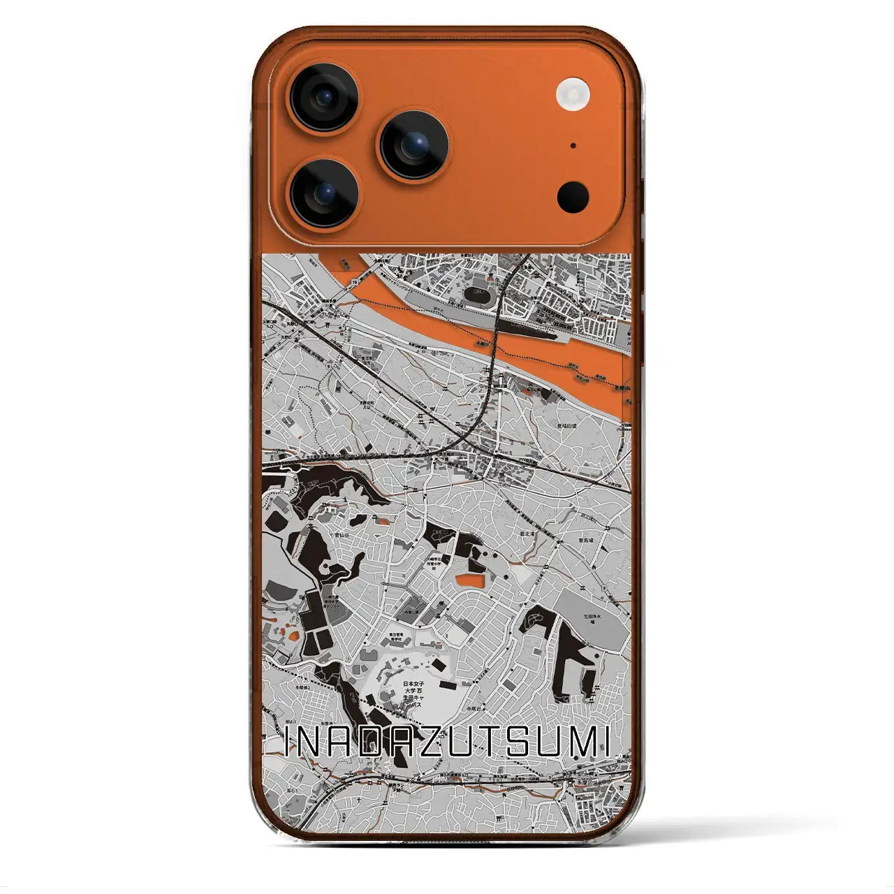 【稲田堤（神奈川県）】地図柄iPhoneケース（クリアタイプ）