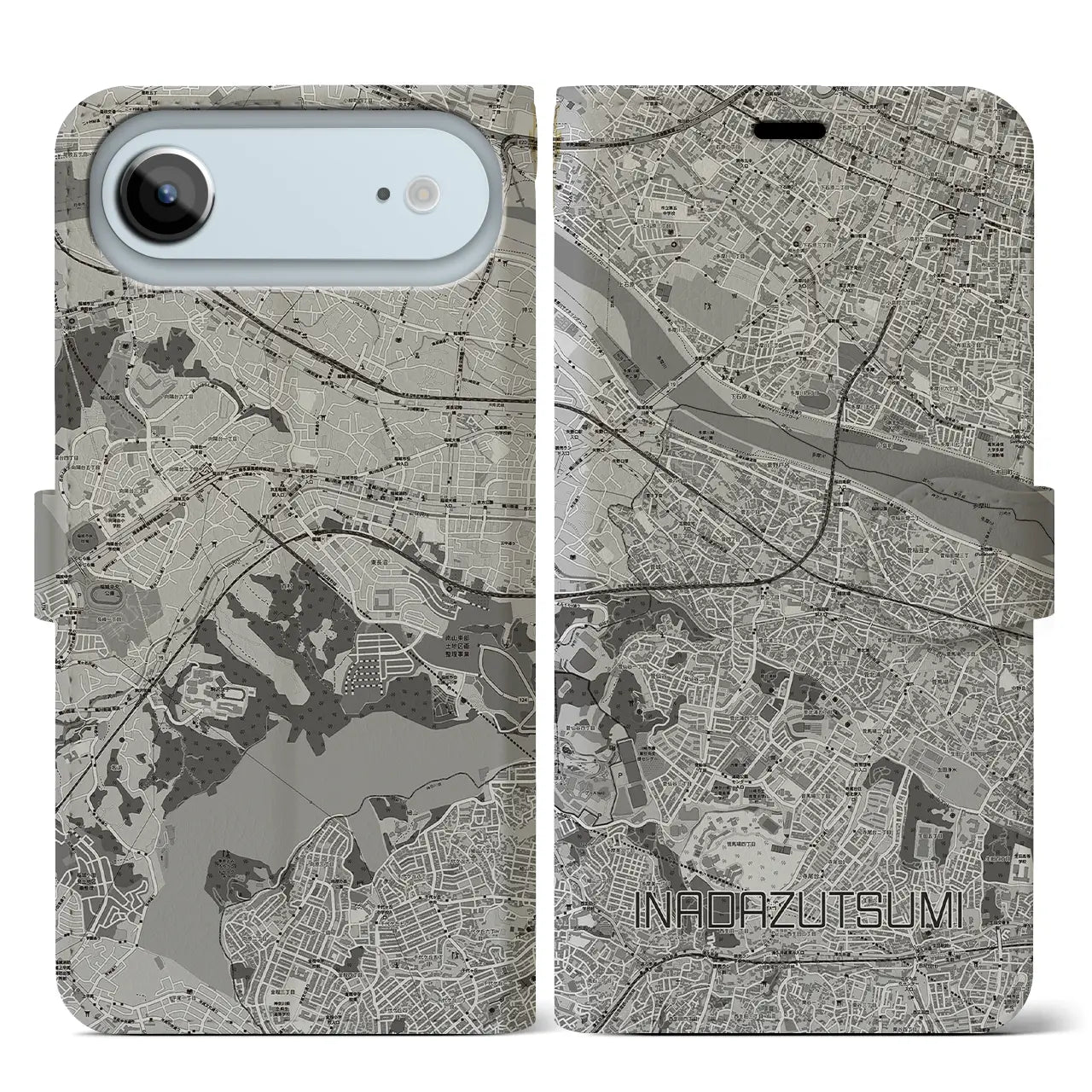 【稲田堤（神奈川県）】地図柄iPhoneケース（手帳タイプ）