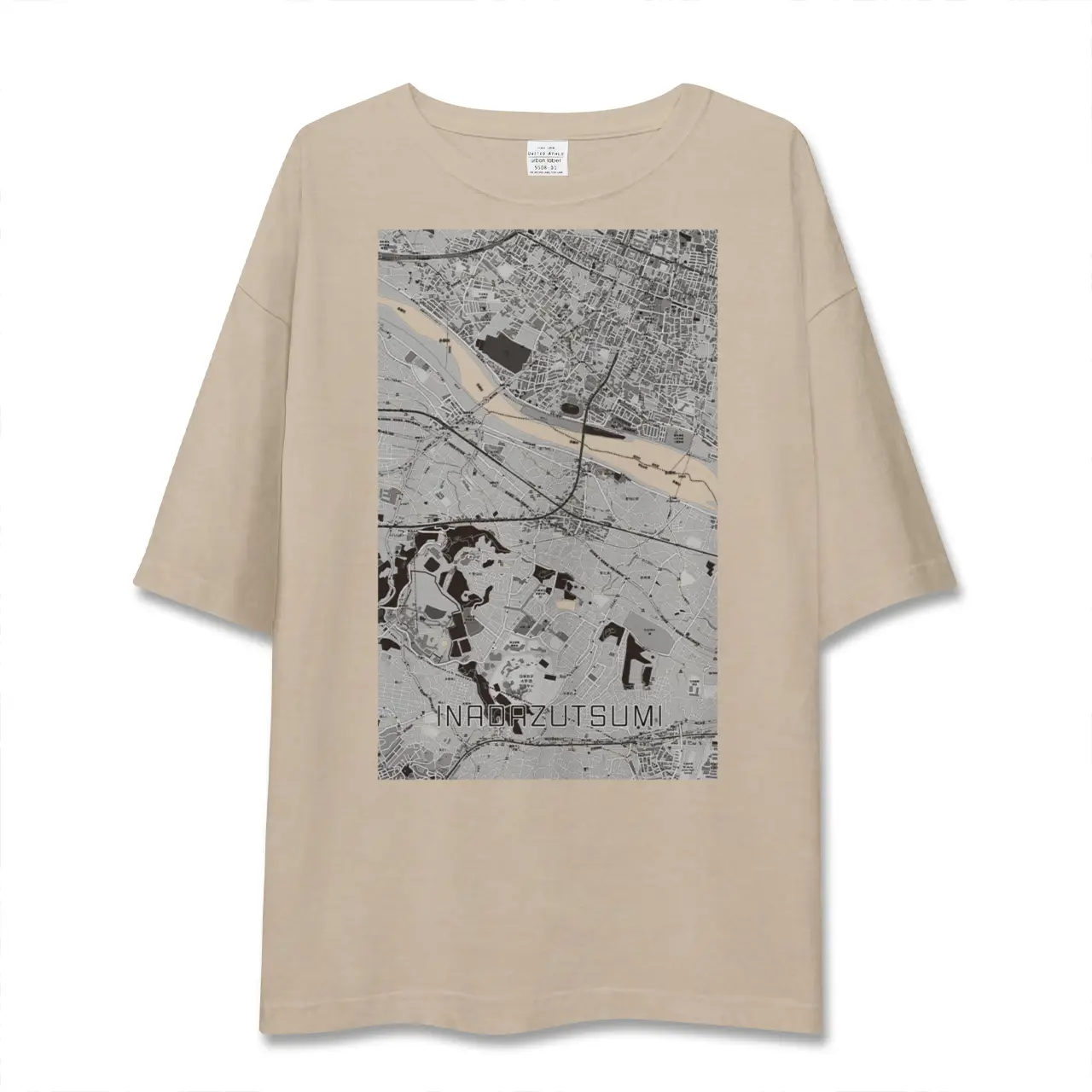 【稲田堤（神奈川県）】地図柄ビッグシルエットTシャツ