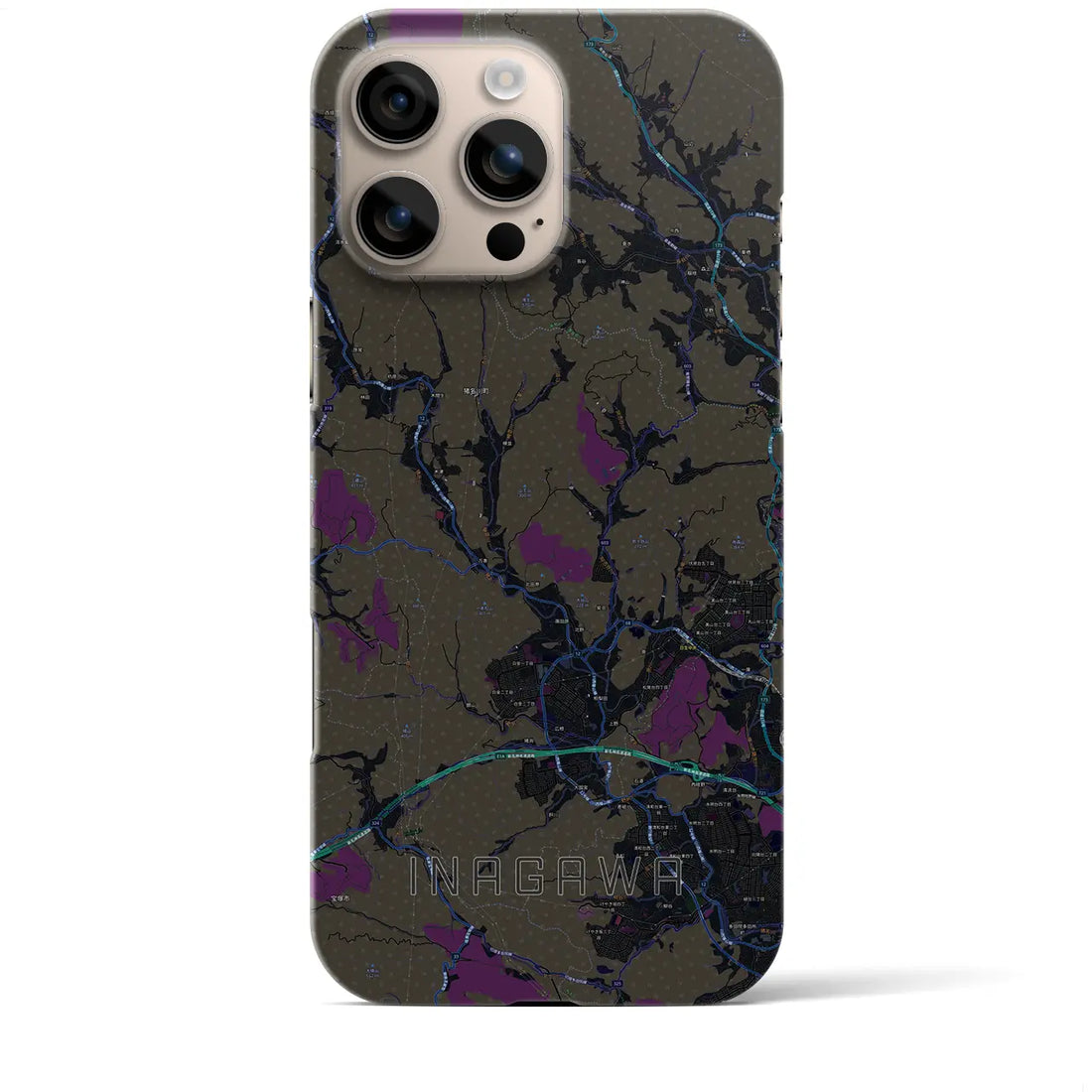 【猪名川(兵庫県)】地図柄iPhoneケース(バックカバータイプ)