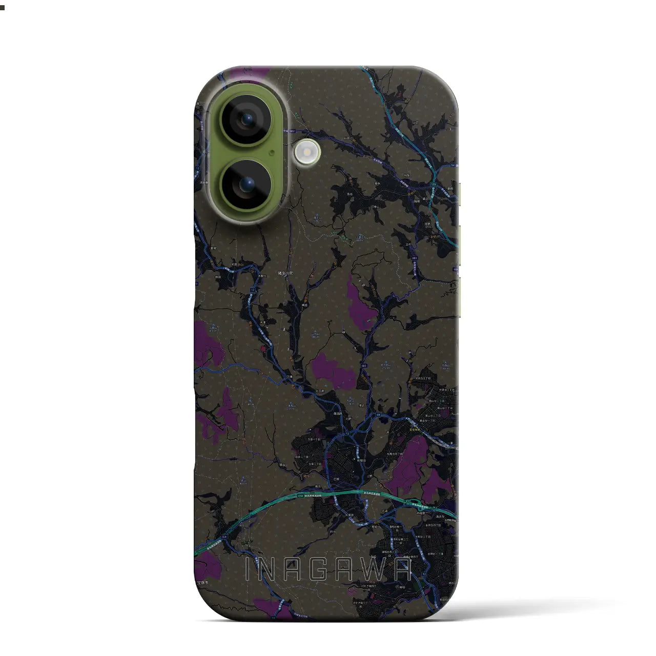 【猪名川（兵庫県）】地図柄iPhoneケース（バックカバータイプ）