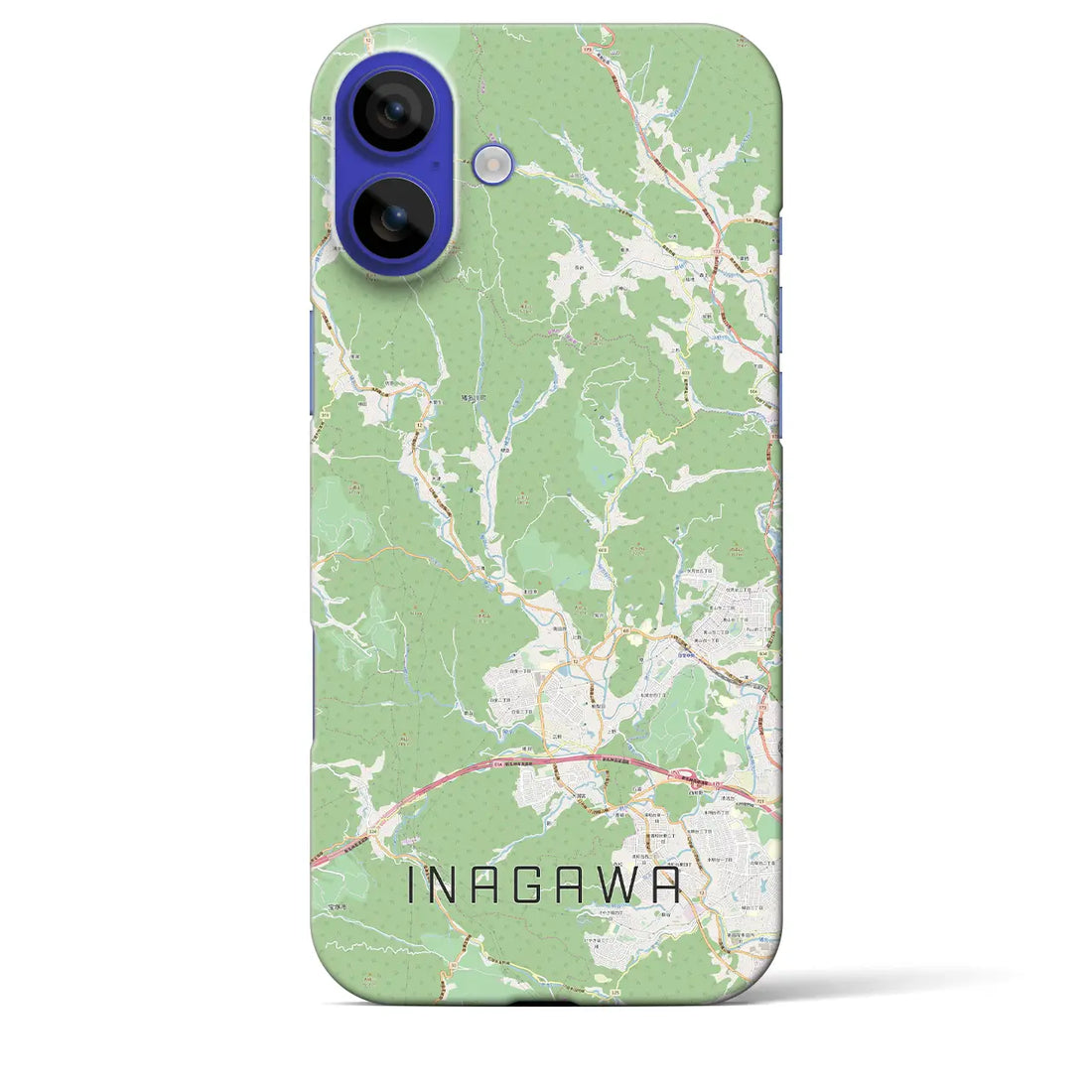 【猪名川(兵庫県)】地図柄iPhoneケース(バックカバータイプ)ナチュラル・iPhone 16 Pro Max 用