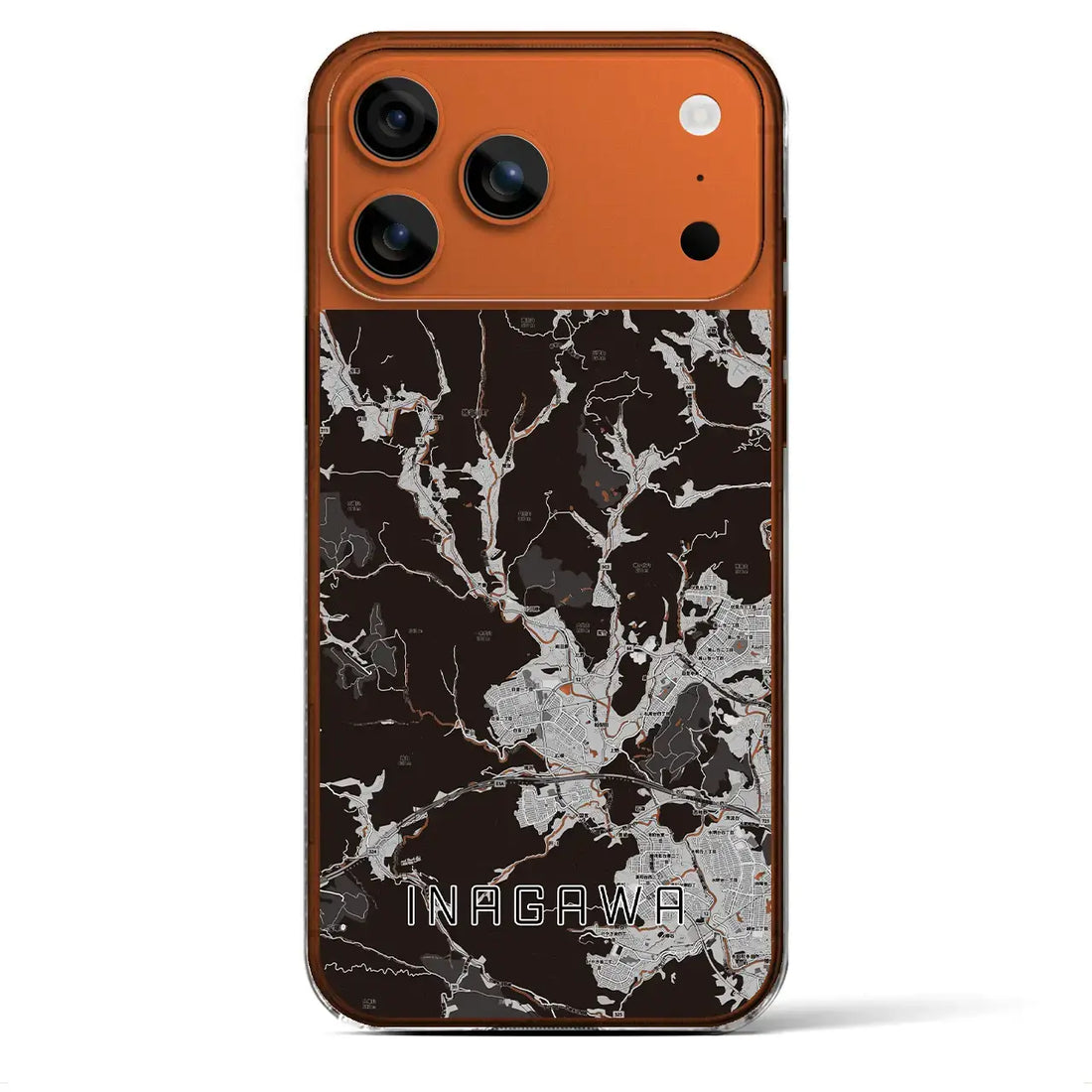 【猪名川(兵庫県)】地図柄iPhoneケース(クリアタイプ)モノトーン・iPhone 17 Pro Max 用