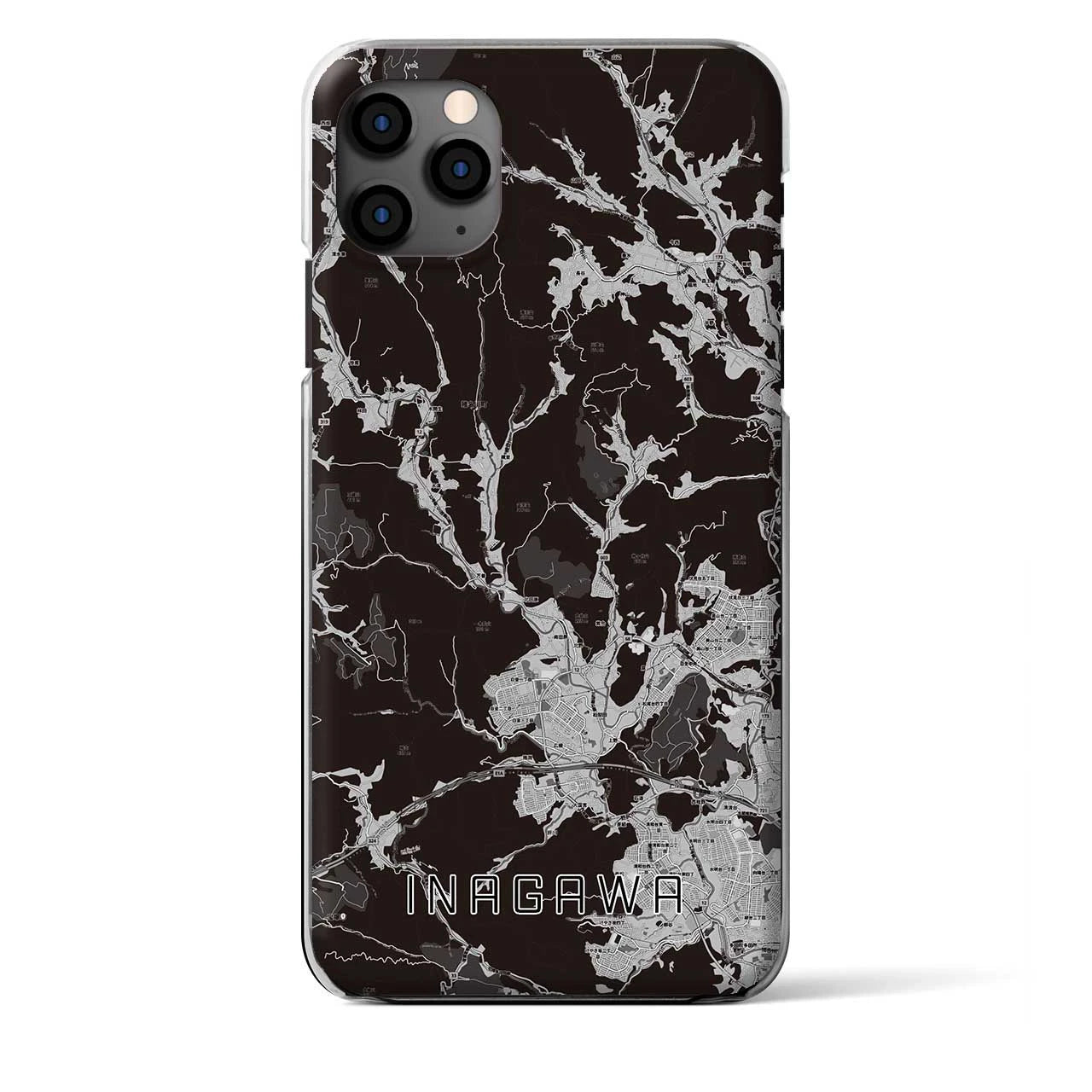 【猪名川（兵庫県）】地図柄iPhoneケース（クリアタイプ）