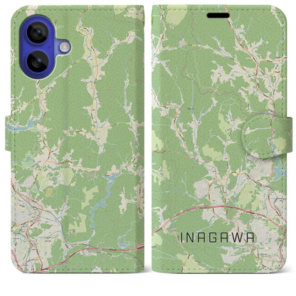 【猪名川（兵庫県）】地図柄iPhoneケース（手帳タイプ）ナチュラル・iPhone 16 Pro Max 用