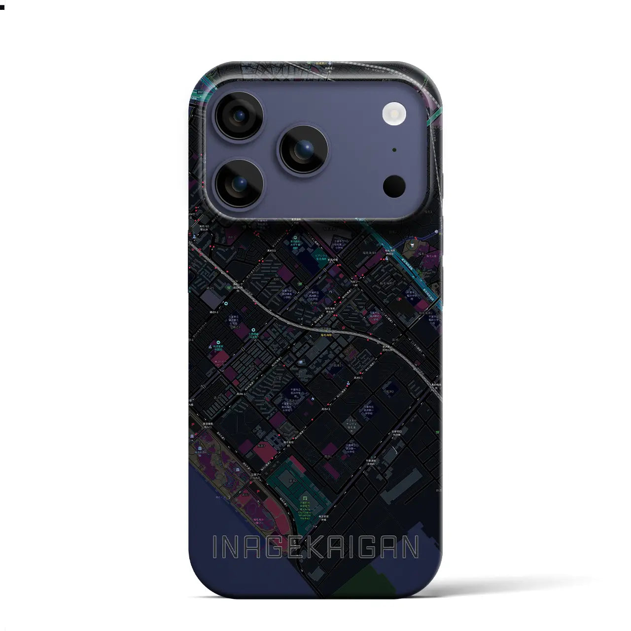 【稲毛海岸（千葉県）】地図柄iPhoneケース（バックカバータイプ）