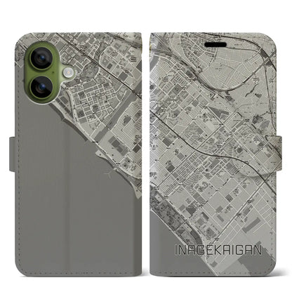 【稲毛海岸（千葉県）】地図柄iPhoneケース（手帳タイプ）