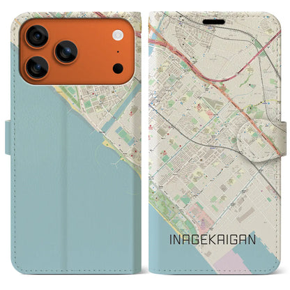 【稲毛海岸（千葉県）】地図柄iPhoneケース（手帳タイプ）