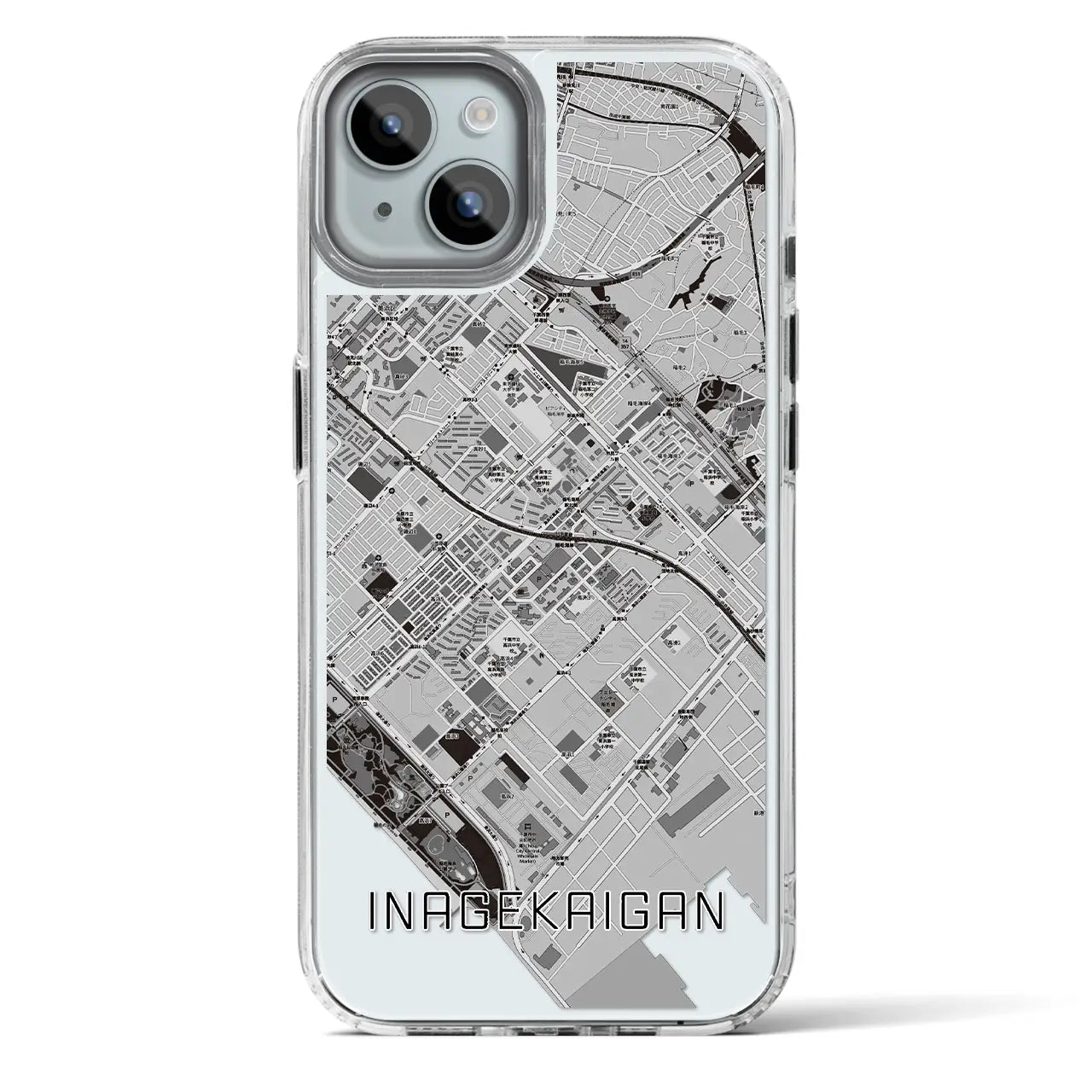 【稲毛海岸（千葉県）】地図柄iPhoneケース（MagSafeタイプ）