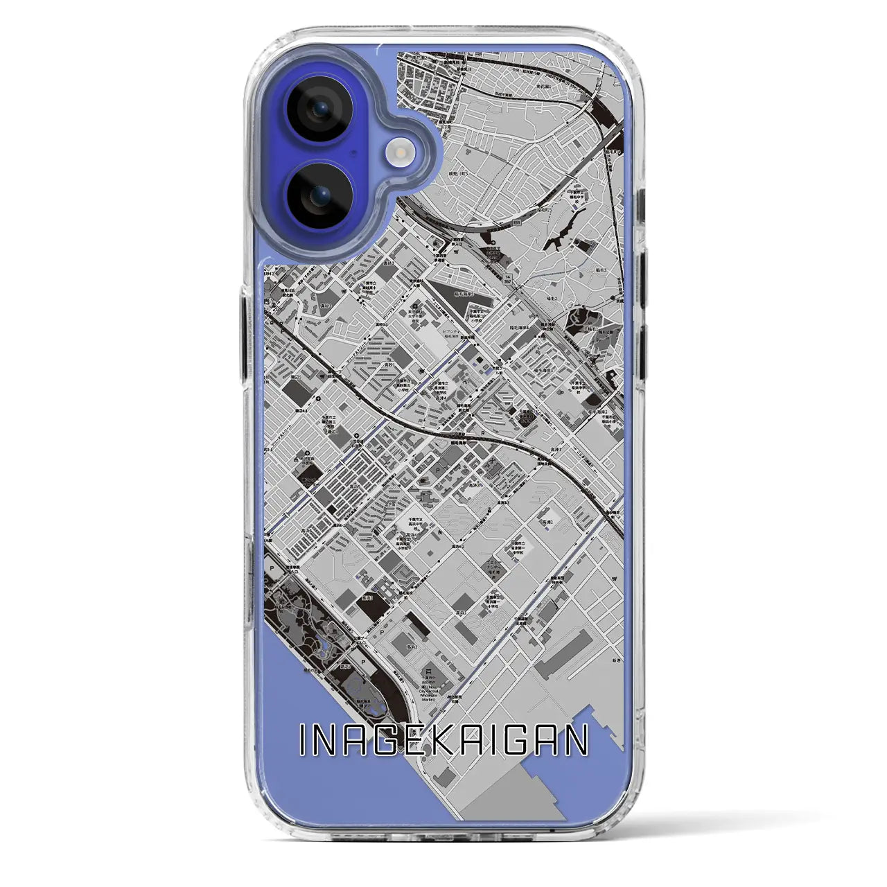 【稲毛海岸（千葉県）】地図柄iPhoneケース（MagSafeタイプ）
