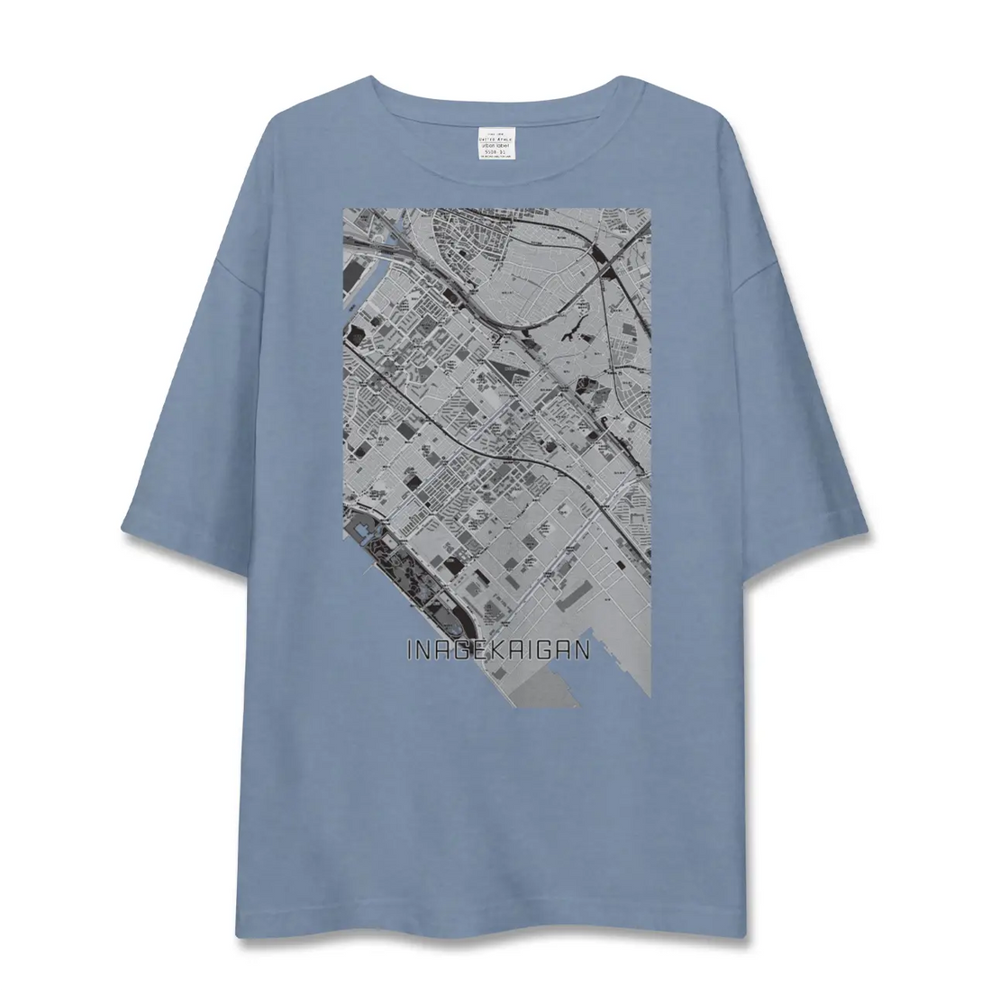 【稲毛海岸（千葉県）】地図柄ビッグシルエットTシャツ