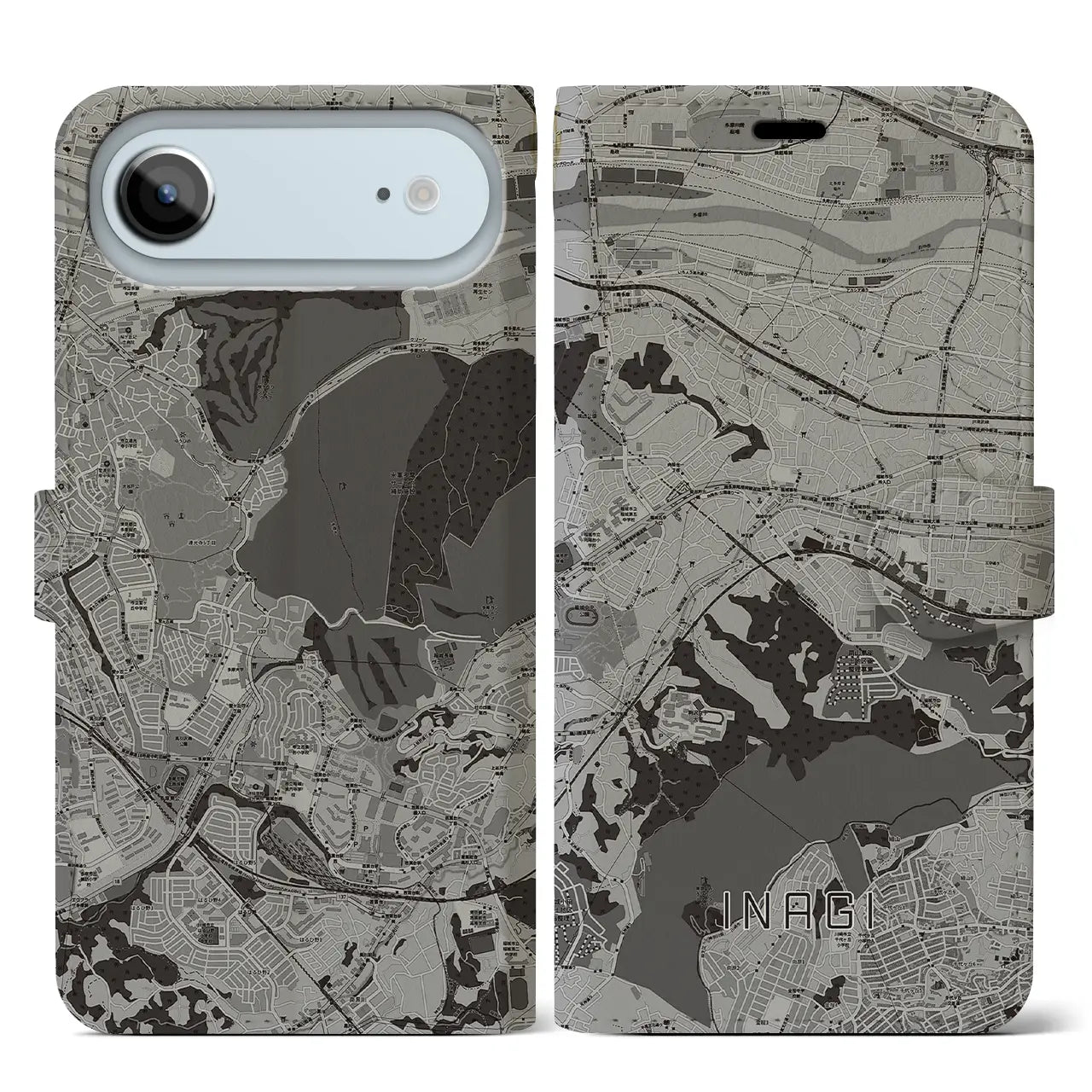 【稲城（東京都）】地図柄iPhoneケース（手帳タイプ）