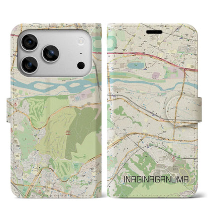 【稲城長沼（東京都）】地図柄iPhoneケース（手帳タイプ）