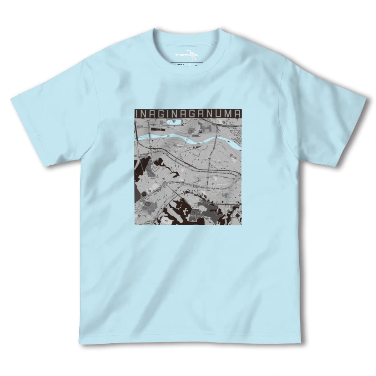 【稲城長沼（東京都）】地図柄ヘビーウェイトTシャツ