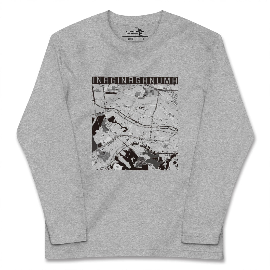【稲城長沼（東京都）】地図柄ロングスリーブTシャツ