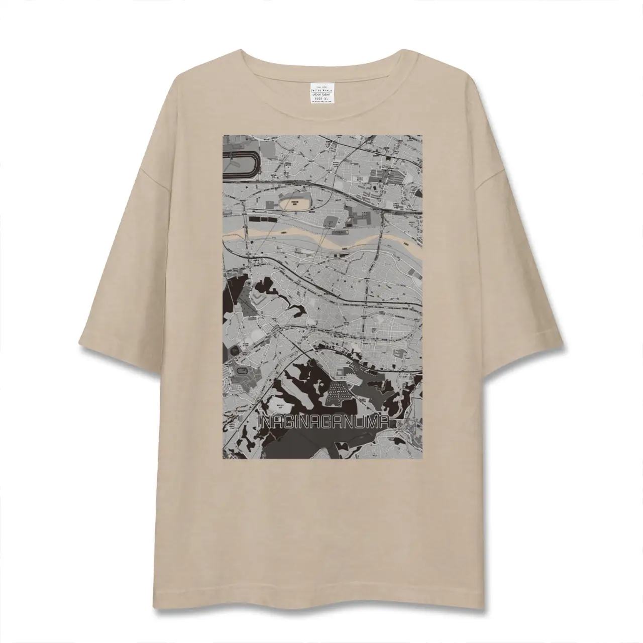 【稲城長沼（東京都）】地図柄ビッグシルエットTシャツ