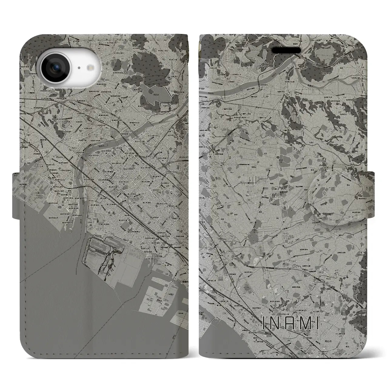 【稲美（兵庫県）】地図柄iPhoneケース（手帳タイプ）