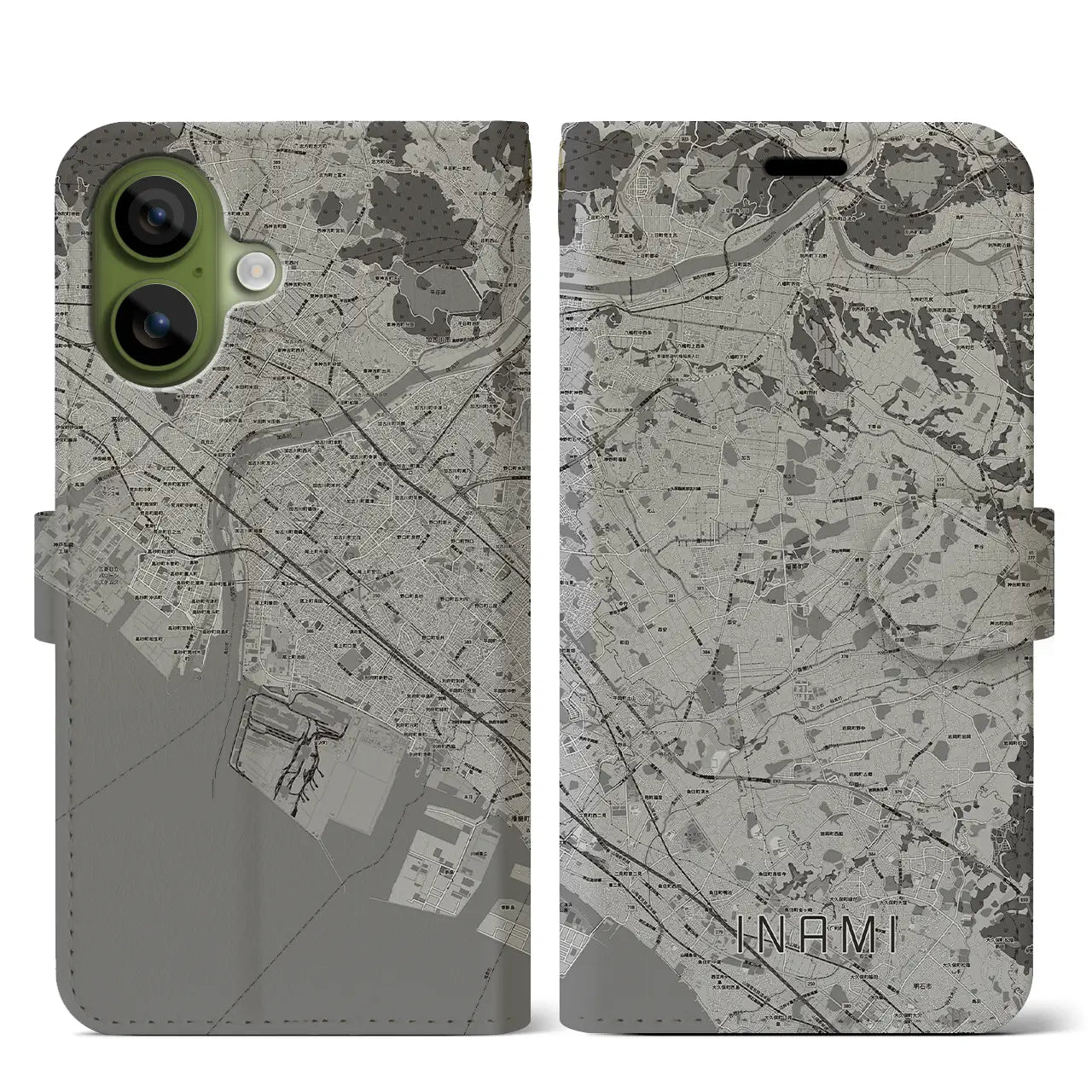 【稲美（兵庫県）】地図柄iPhoneケース（手帳タイプ）