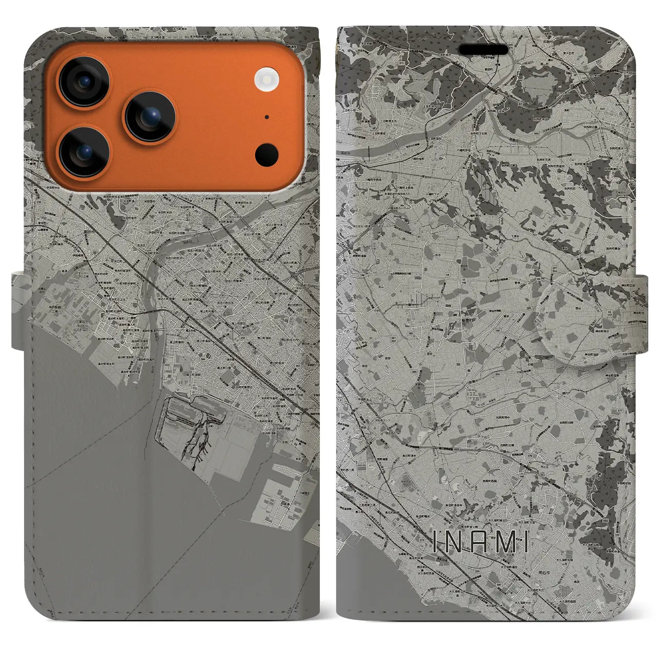 【稲美（兵庫県）】地図柄iPhoneケース（手帳タイプ）