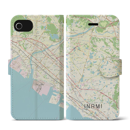 【稲美（兵庫県）】地図柄iPhoneケース（手帳タイプ）ナチュラル・iPhone SE（第3 / 第2世代） / 8 / 7 / 6s / 6 用