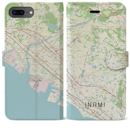 【稲美（兵庫県）】地図柄iPhoneケース（手帳タイプ）ナチュラル・iPhone 8Plus /7Plus / 6sPlus / 6Plus 用