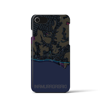 【稲村ヶ崎（神奈川県）】地図柄iPhoneケース（バックカバータイプ）