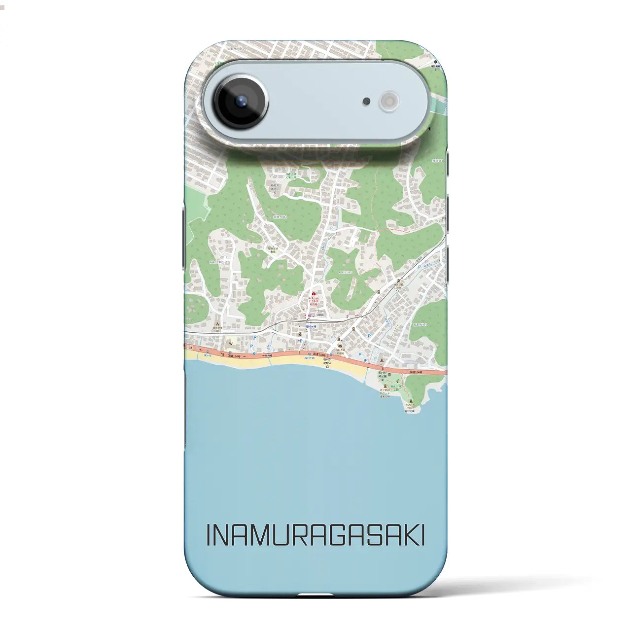 【稲村ヶ崎（神奈川県）】地図柄iPhoneケース（バックカバータイプ）