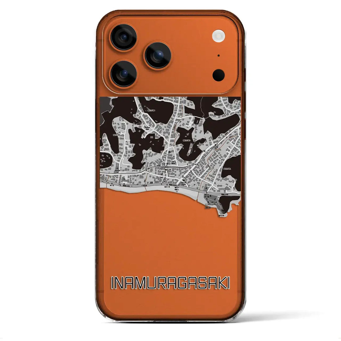 【稲村ヶ崎（神奈川県）】地図柄iPhoneケース（クリアタイプ）