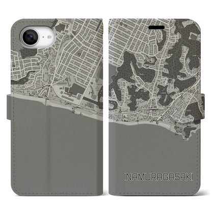 【稲村ヶ崎（神奈川県）】地図柄iPhoneケース（手帳タイプ）