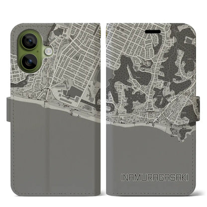 【稲村ヶ崎（神奈川県）】地図柄iPhoneケース（手帳タイプ）