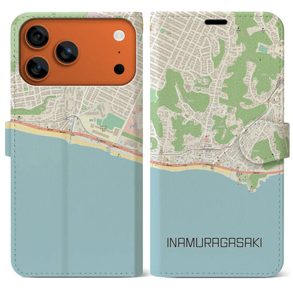 【稲村ヶ崎（神奈川県）】地図柄iPhoneケース（手帳タイプ）