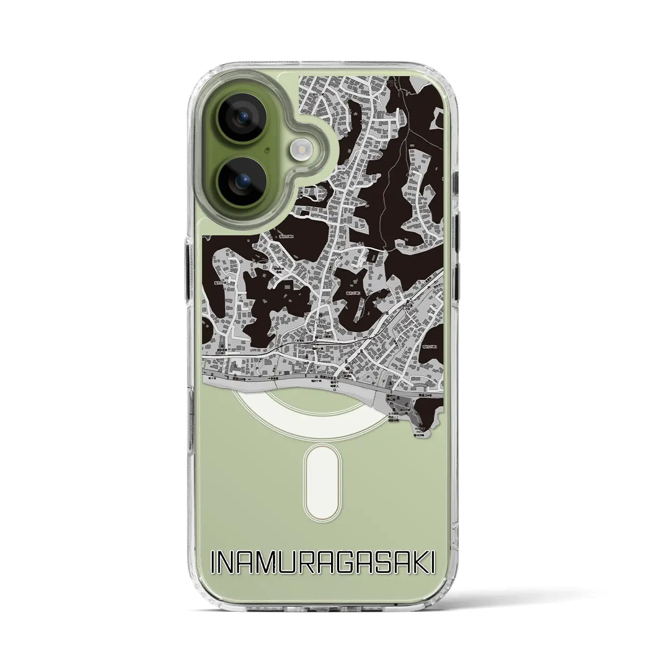 【稲村ヶ崎（神奈川県）】地図柄iPhoneケース（MagSafeタイプ）