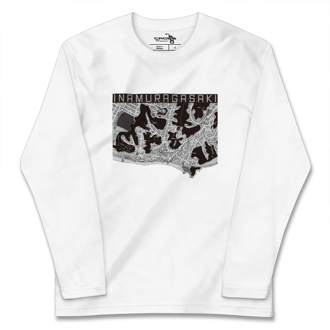 【稲村ヶ崎（神奈川県）】地図柄ロングスリーブTシャツ