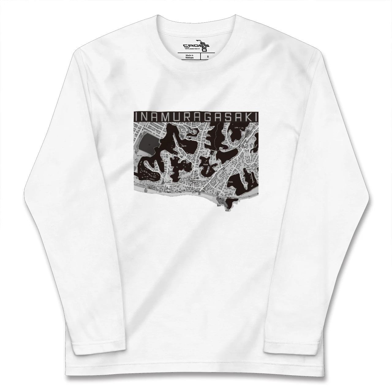 【稲村ヶ崎（神奈川県）】地図柄ロングスリーブTシャツ