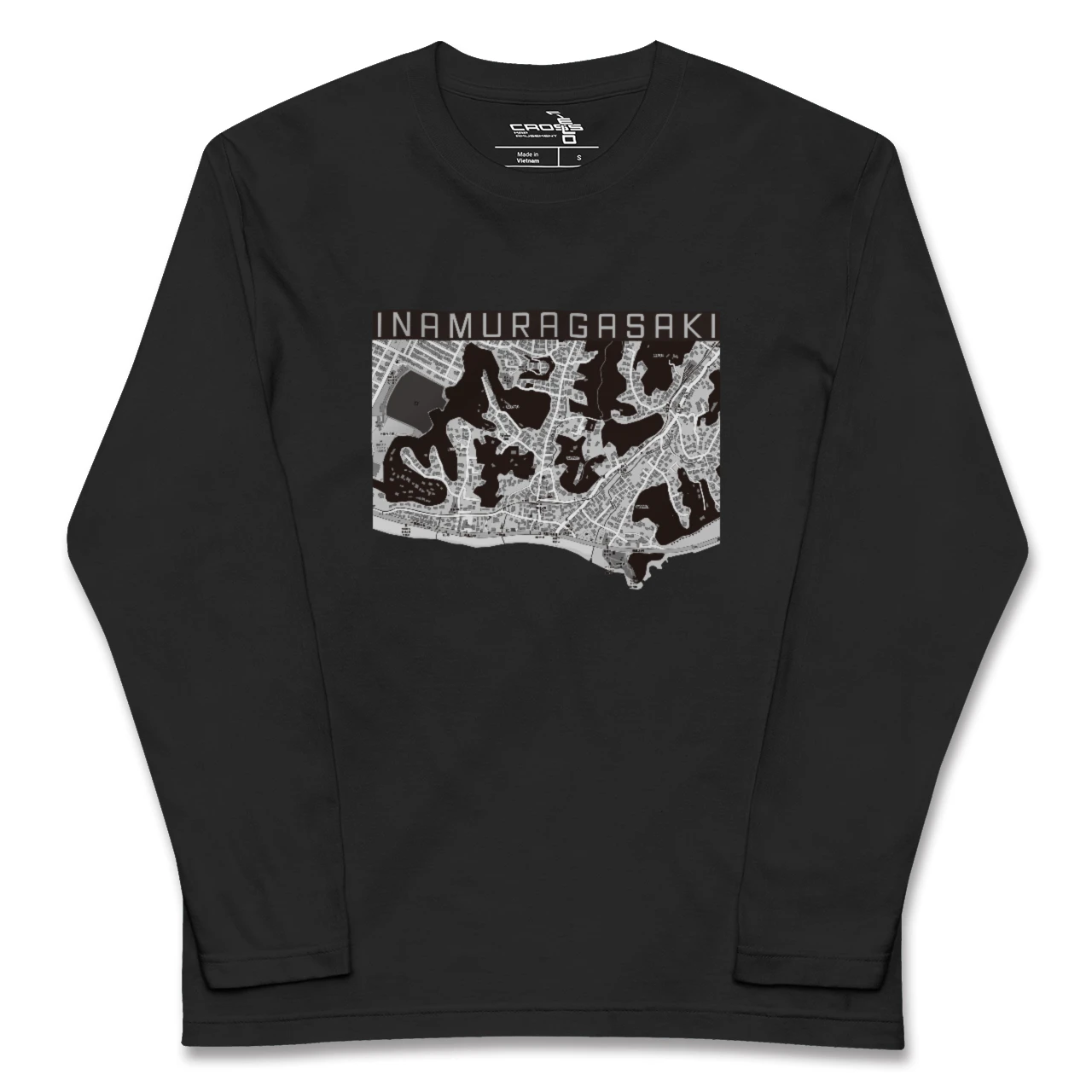 【稲村ヶ崎（神奈川県）】地図柄ロングスリーブTシャツ