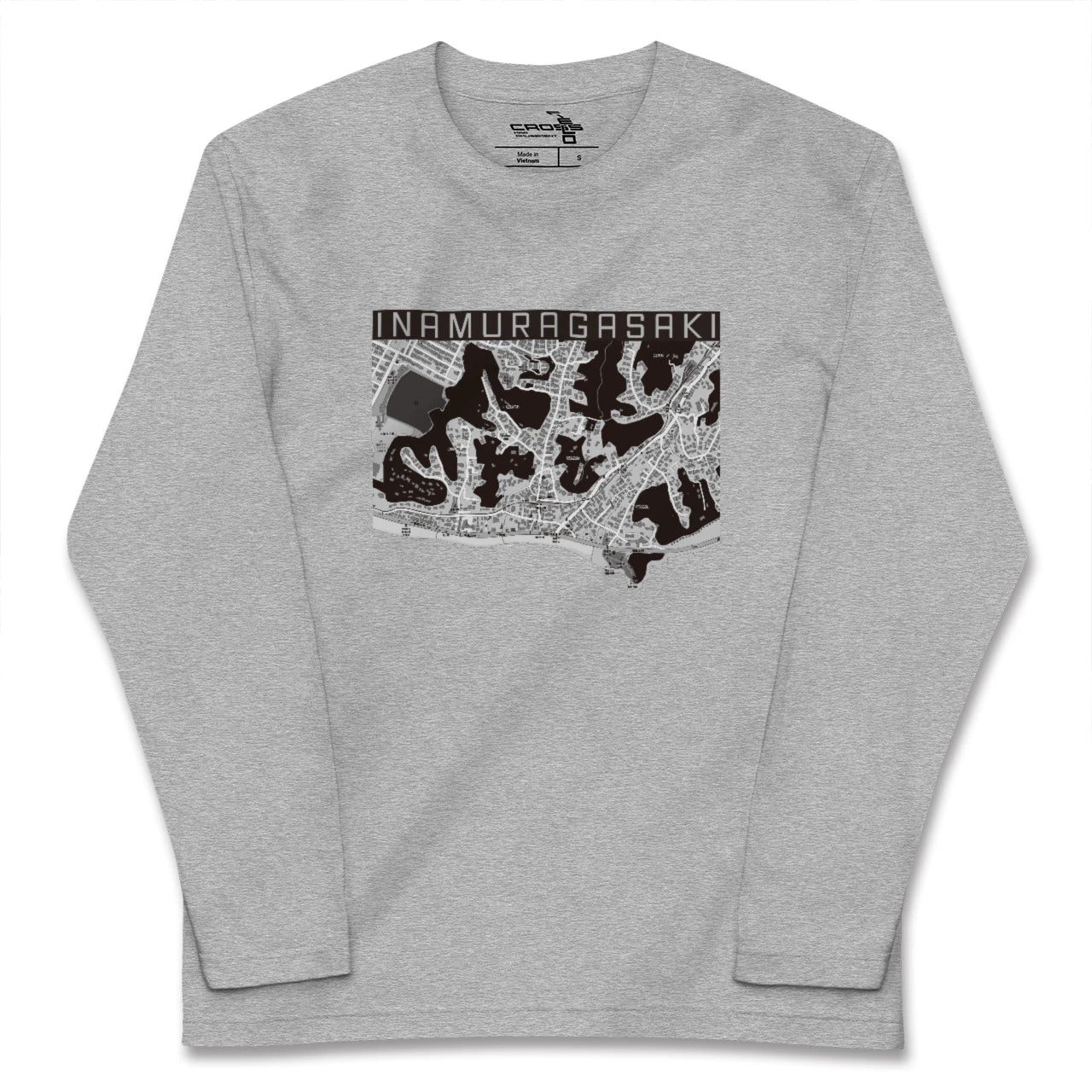 【稲村ヶ崎（神奈川県）】地図柄ロングスリーブTシャツ