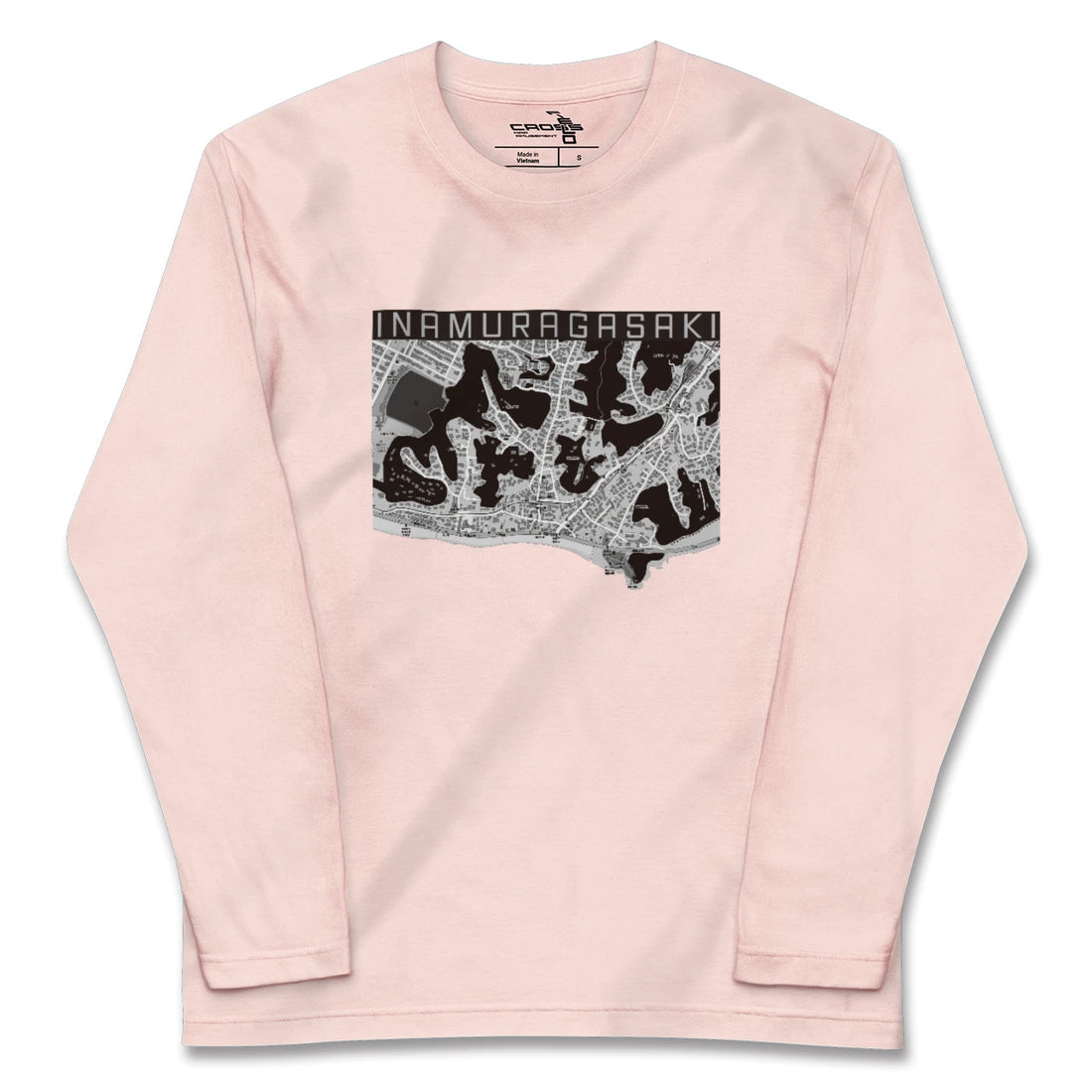【稲村ヶ崎（神奈川県）】地図柄ロングスリーブTシャツ