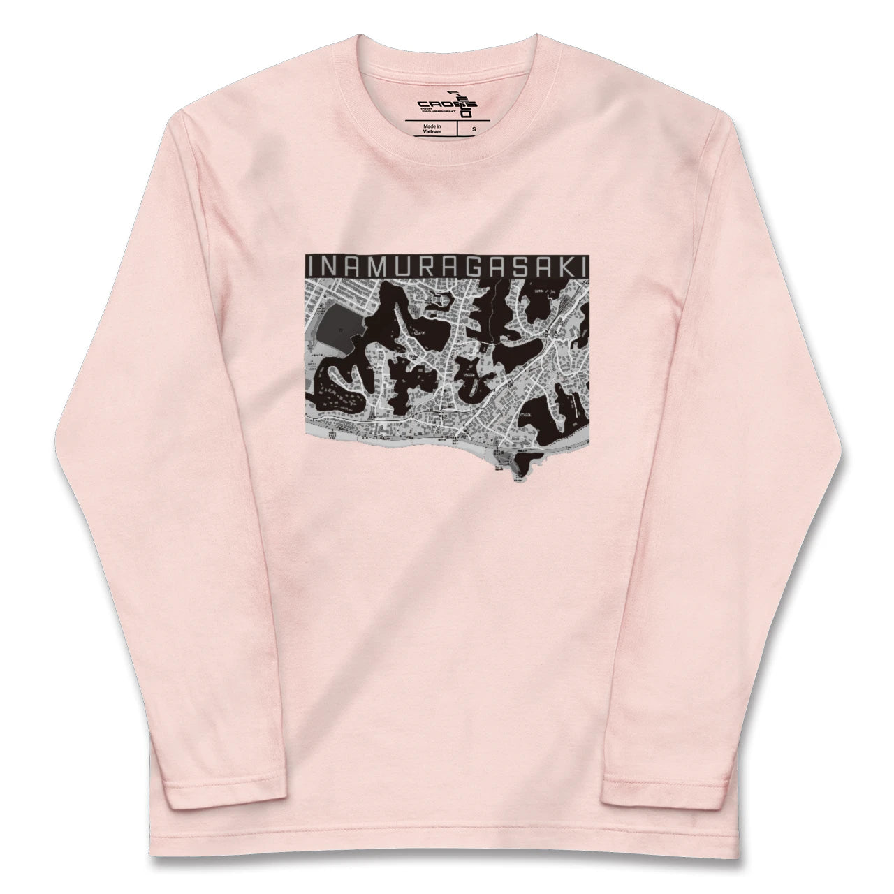【稲村ヶ崎（神奈川県）】地図柄ロングスリーブTシャツ