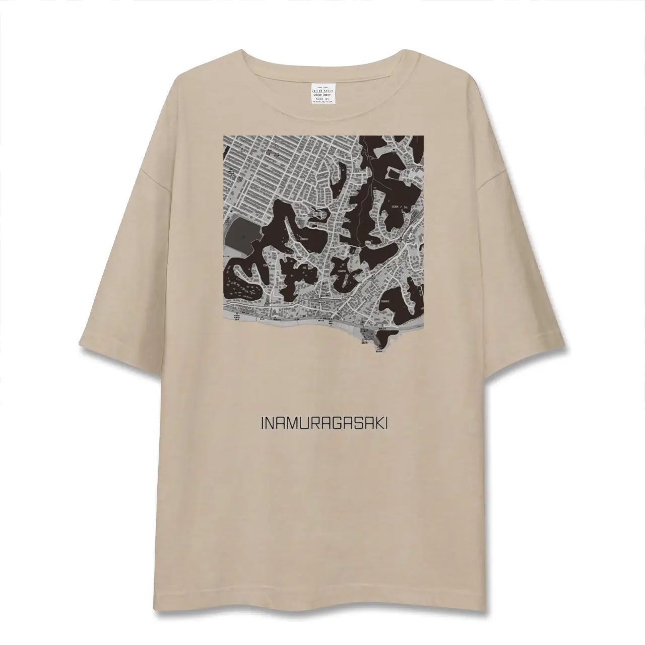【稲村ヶ崎（神奈川県）】地図柄ビッグシルエットTシャツ