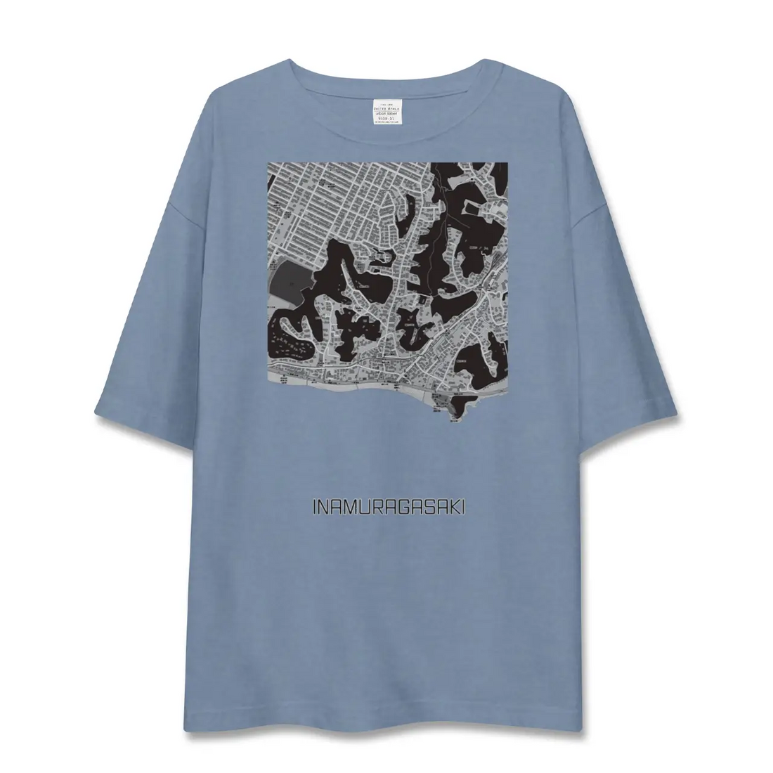 【稲村ヶ崎（神奈川県）】地図柄ビッグシルエットTシャツ