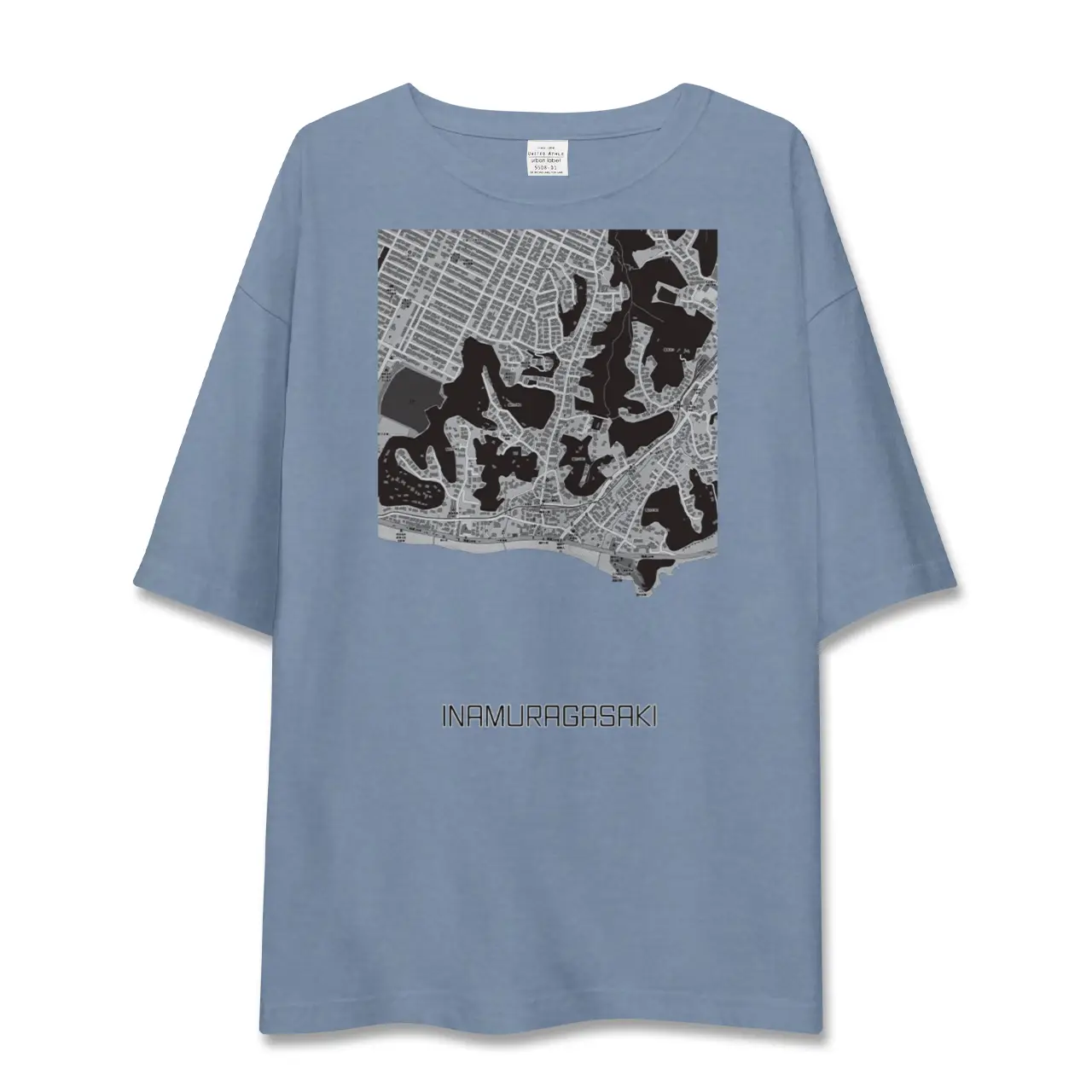 【稲村ヶ崎（神奈川県）】地図柄ビッグシルエットTシャツ
