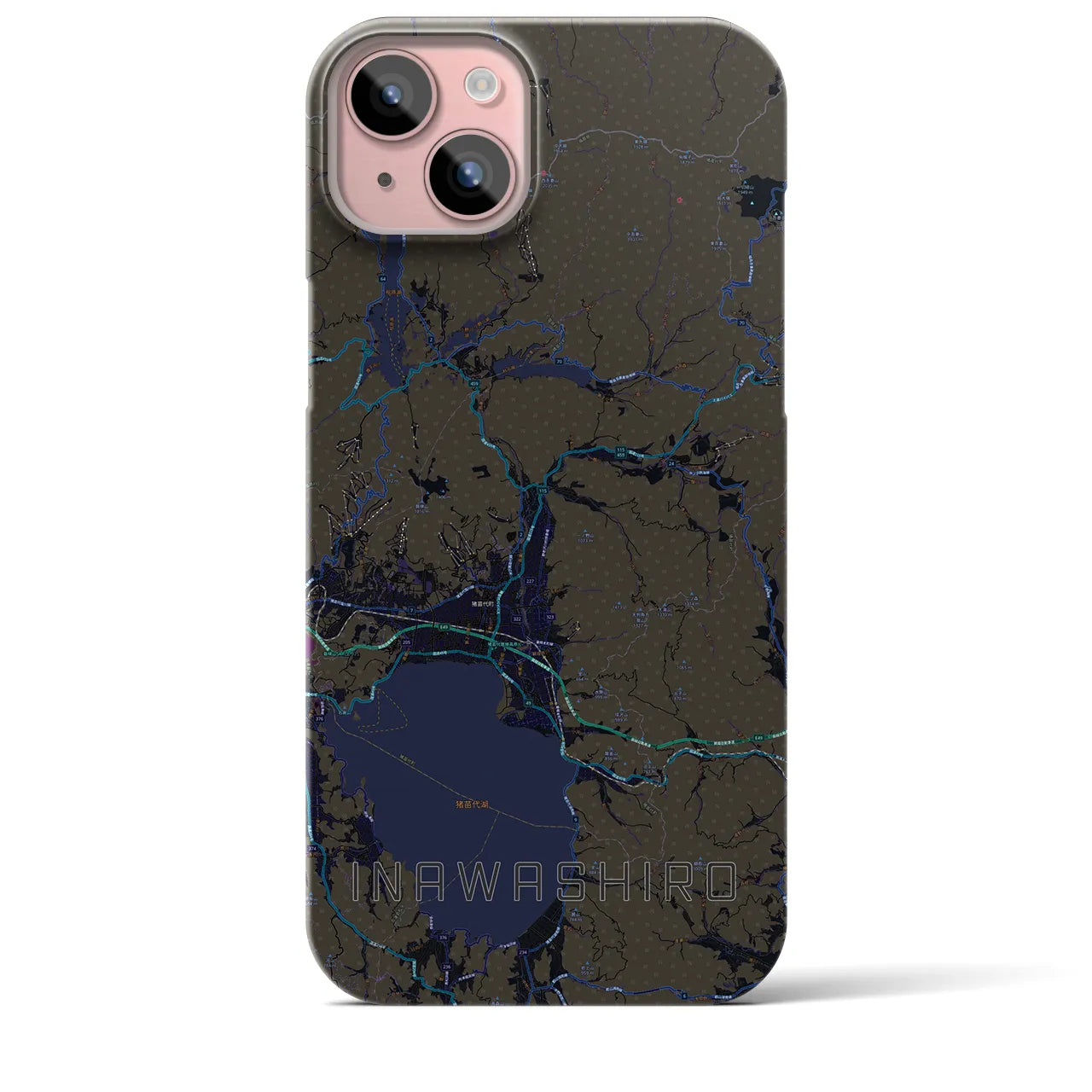 【猪苗代（福島県）】地図柄iPhoneケース（バックカバータイプ）