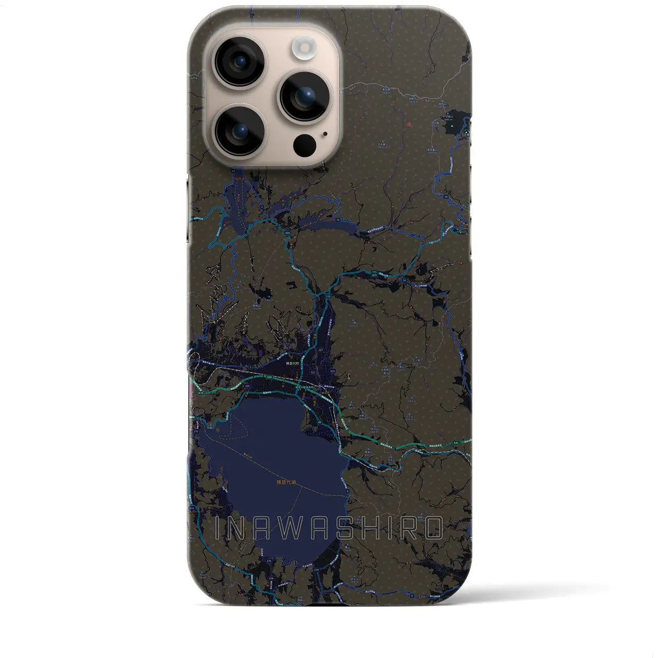 【猪苗代（福島県）】地図柄iPhoneケース（バックカバータイプ）