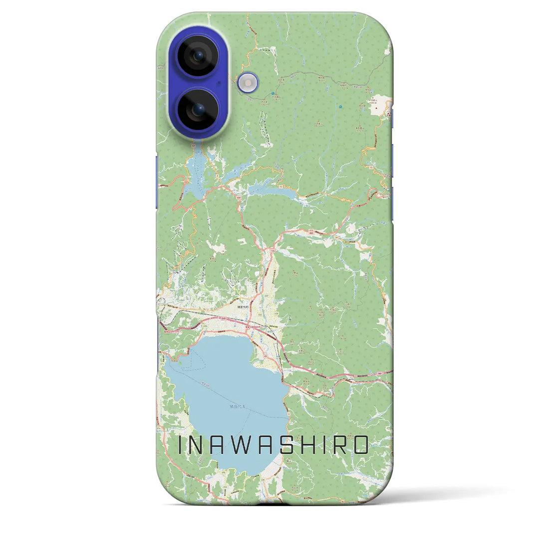 【猪苗代(福島県)】地図柄iPhoneケース(バックカバータイプ)ナチュラル・iPhone 16 Pro Max 用