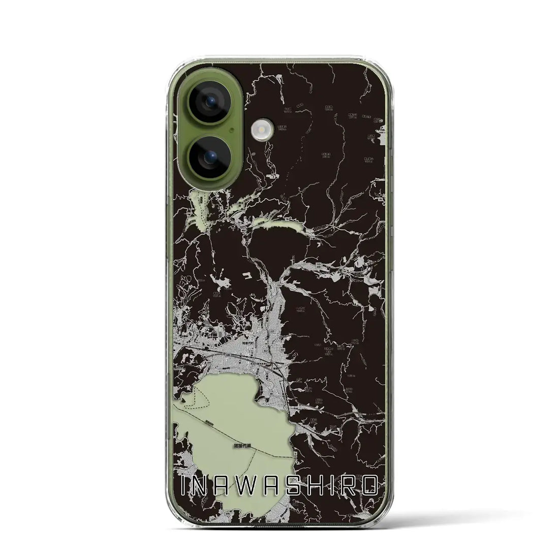 【猪苗代(福島県)】地図柄iPhoneケース(クリアタイプ)モノトーン・iPhone 17 Pro Max 用