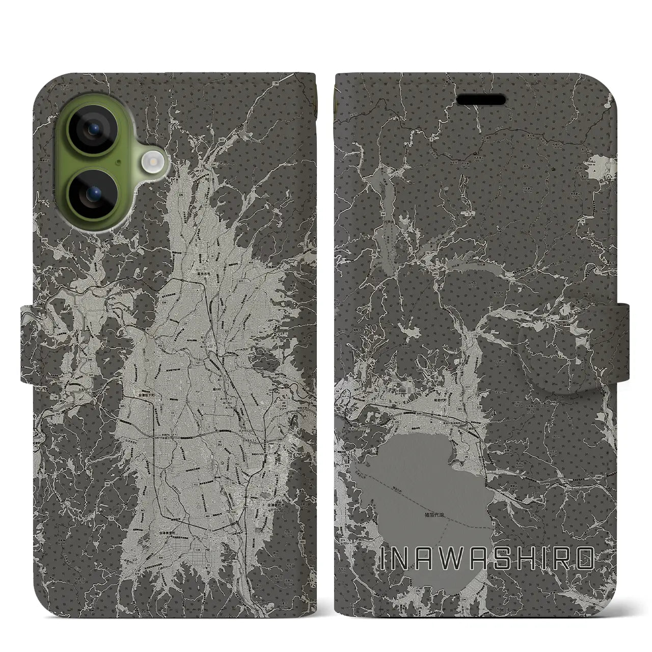 【猪苗代（福島県）】地図柄iPhoneケース（手帳タイプ）