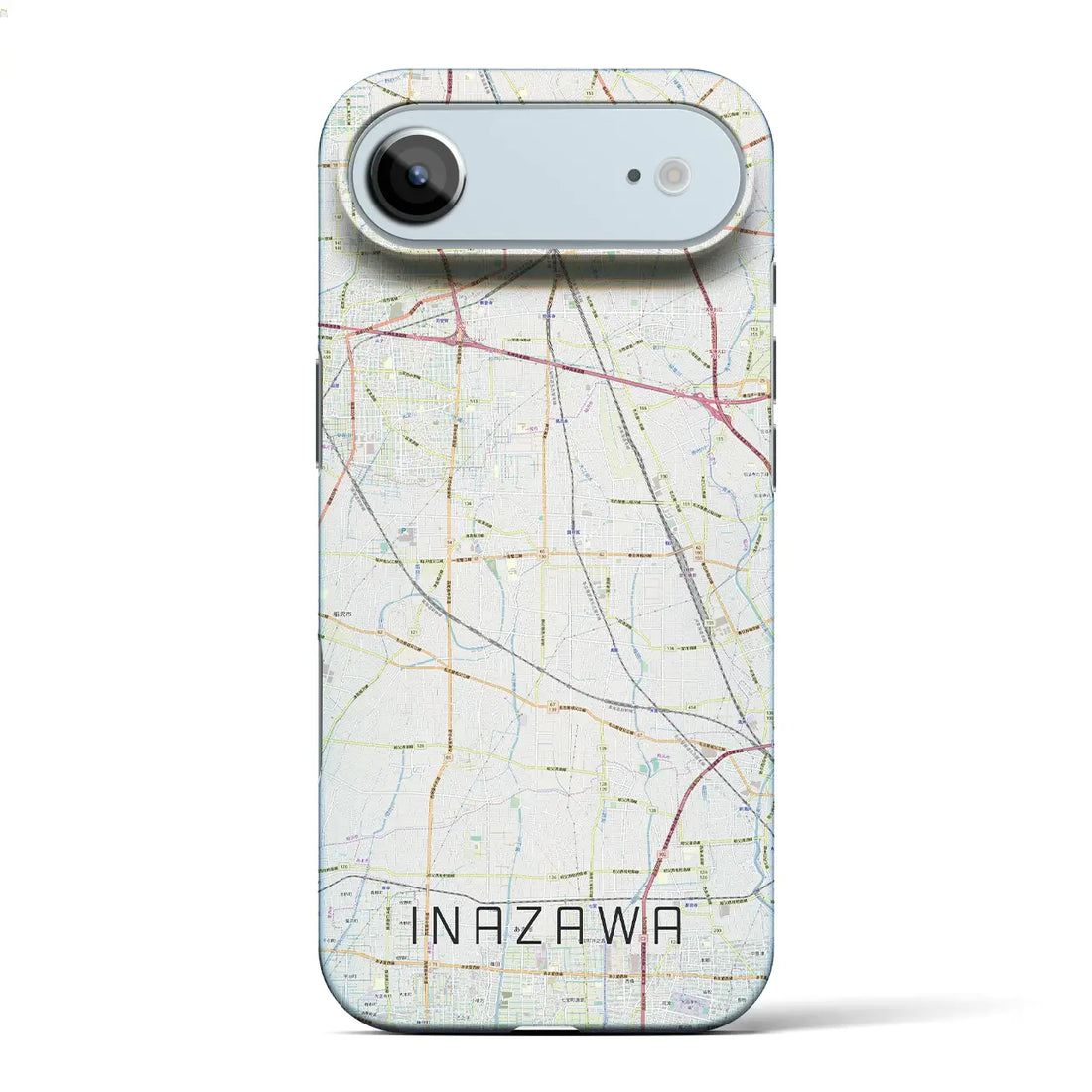 【稲沢（愛知県）】地図柄iPhoneケース（バックカバータイプ）ブラック・iPhone 17 Pro Max 用