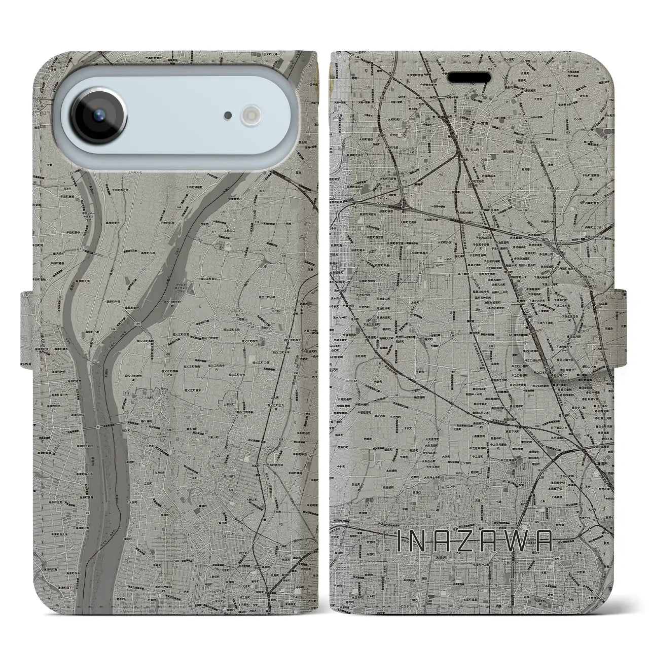 【稲沢（愛知県）】地図柄iPhoneケース（手帳タイプ）